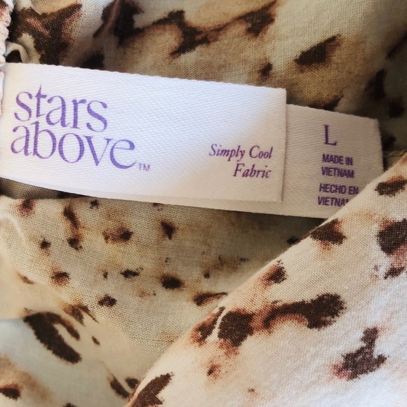 Sleep Pants Brown Animal Print Large STARS ABOVE - Picture 2 of 7